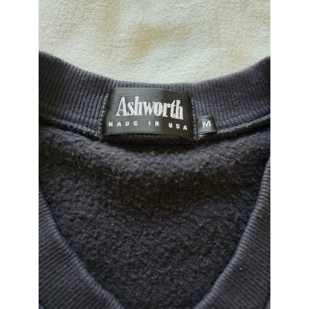 Ashworth Golf Vest Mens Medium Black V-Neck Sleeveless Sweatshirt Made in USA - Picture 3 of 7